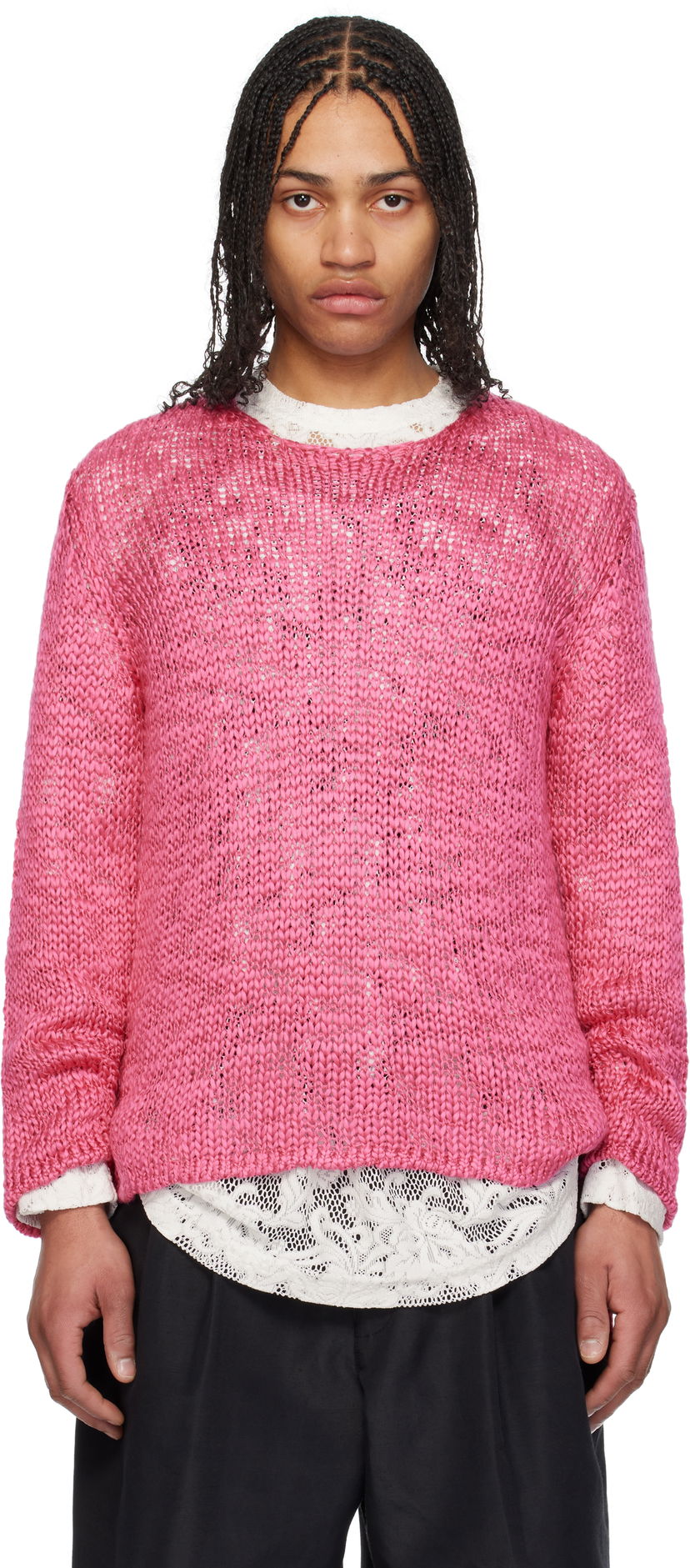 Sweater Comme des Garçons Homme Plus Droptail Sweater Rosa | PO-N008-051