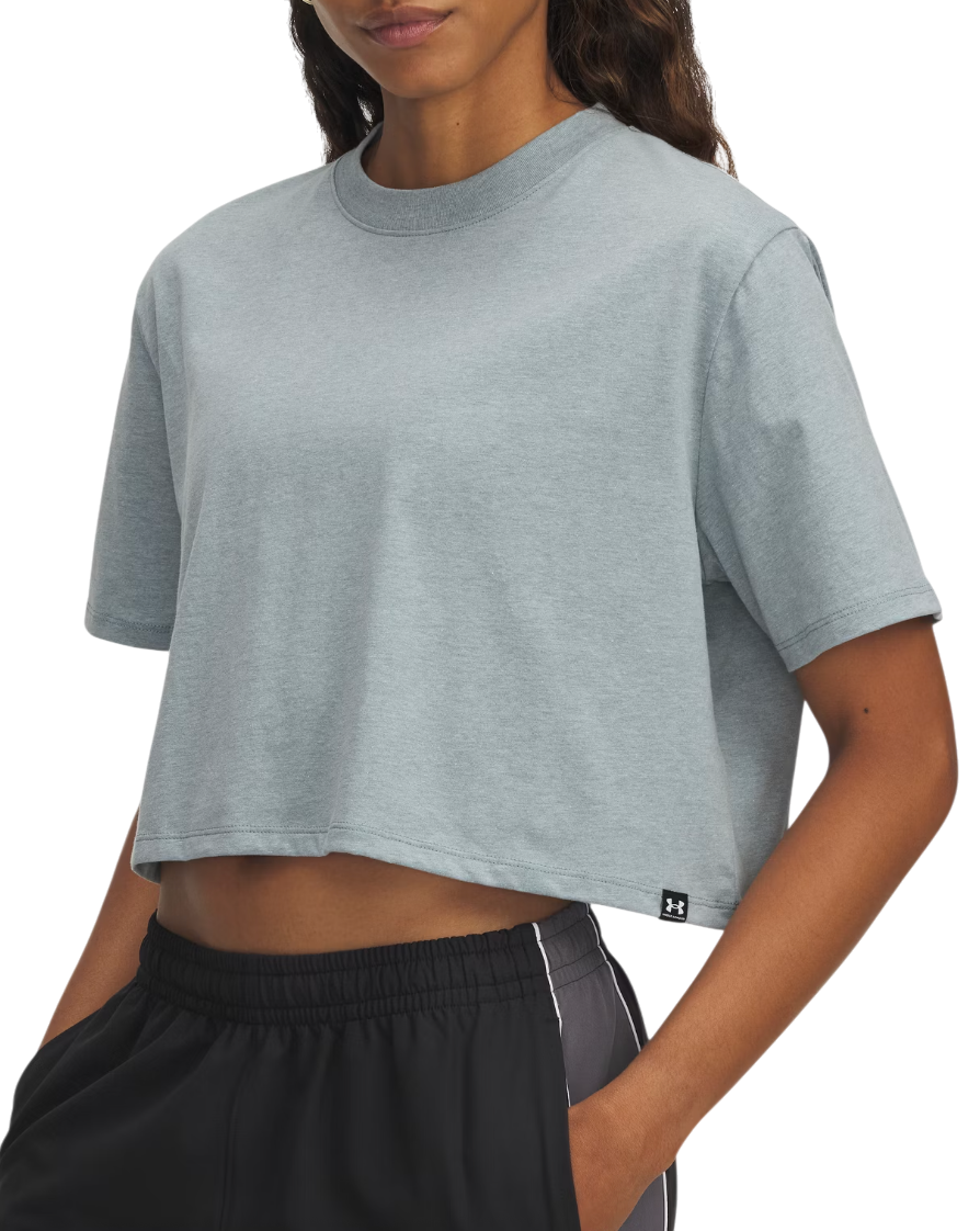 Crop top Under Armour Under Armour Rival Short Sleeve Crop Top Blå | 1389721-587, 0