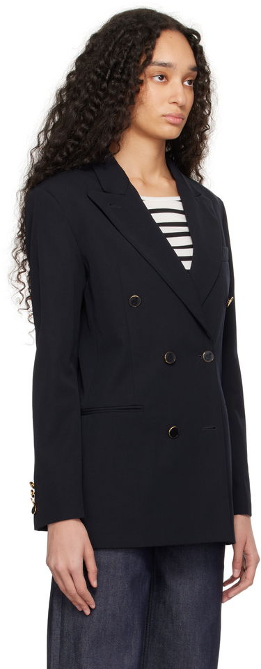 Jacka A.P.C. A.P.C. Anastasia Barbieri Edition Double-Breasted Blazer Mörkblå | COHEY-F03226, 1