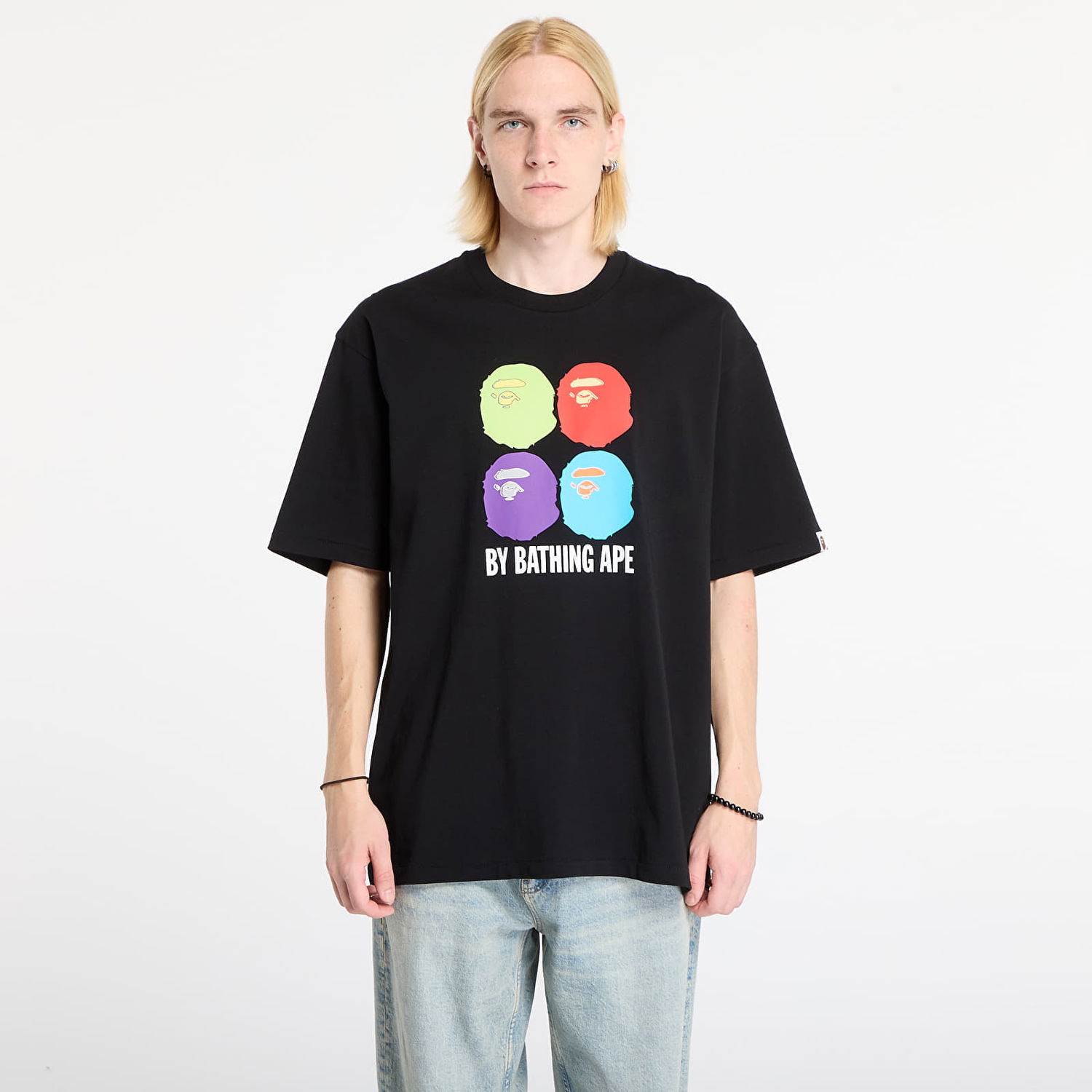 T-shirt BAPE Apple Graphic Relaxed Fit Tee Svart | 001TEL801308MBLK, 0