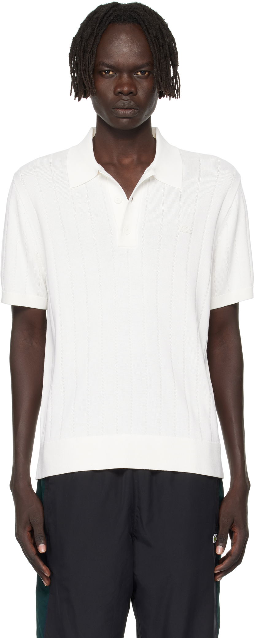 Polotröja Lacoste Ribbed Knit Polo Vit | AH5339_70V
