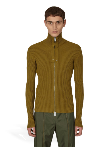 Skjorta 1017 ALYX 9SM Small Rib Zip-Up Sweater Green Orange | AAMKN0110YA01 GRN0004