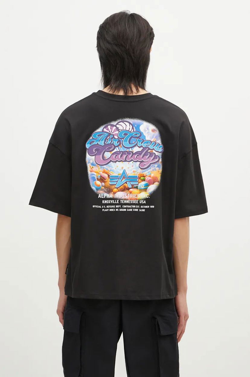 T-shirt Alpha Industries Candy Crew T-Shirt With Print Svart | 148509