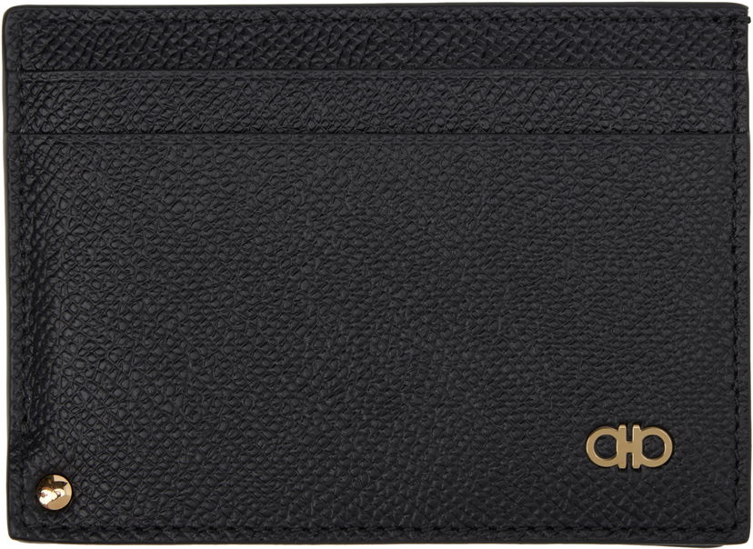 Plånbok FERRAGAMO Card Holder Leather Svart | 775660
