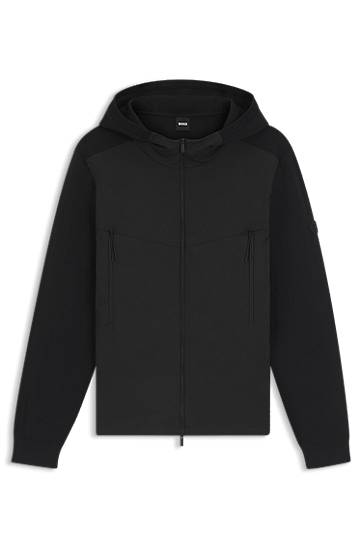 Jacka BOSS Regular-fit hooded jacket with weather protection Svart | 50544686