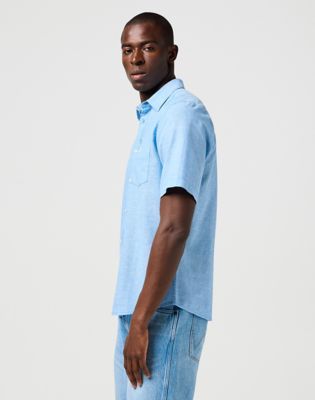 Skjorta Wrangler Wrangler One Pocket Short Sleeve Shirt Blå | 112362731:XXL, 1