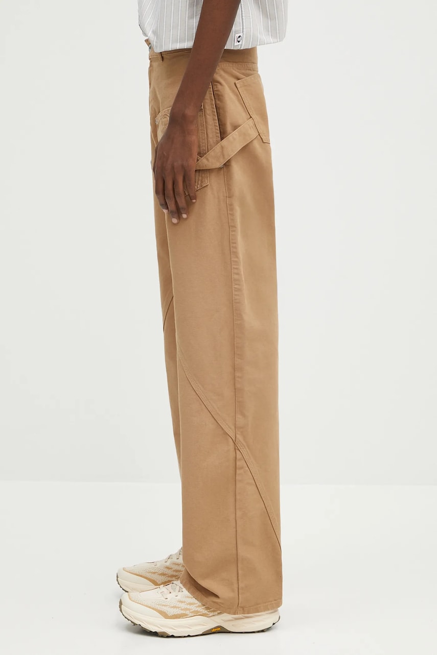 Cargo byxor JW Anderson JW Anderson Twisted Workwear High Waist Wide Leg Pants Beige | TR0405.PG1744.130, 1