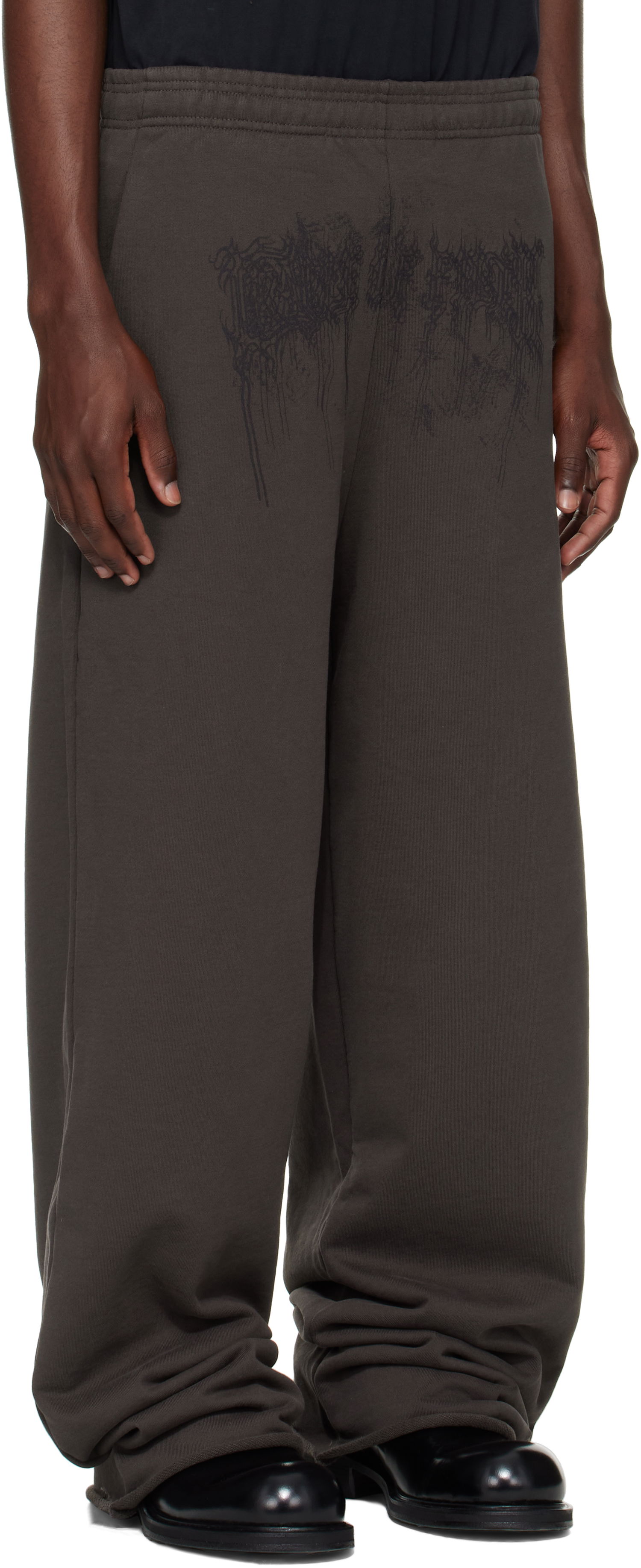 Träningsbyxor VETEMENTS Vetements Cradle of Filth Dripping Logo Baggy Sweatpants Grå | UCF76SP450C, 1