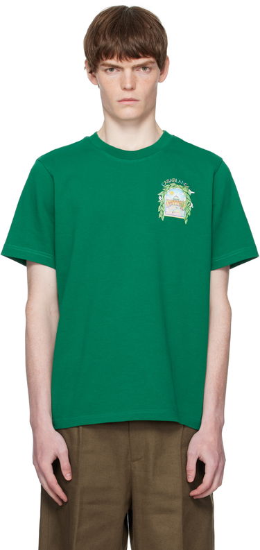 T-shirt Casablanca Casablanca L'Arche De Tennis T-Shirt Grön | MPF25-JTS-001-17-EX-FLANNELS, 0