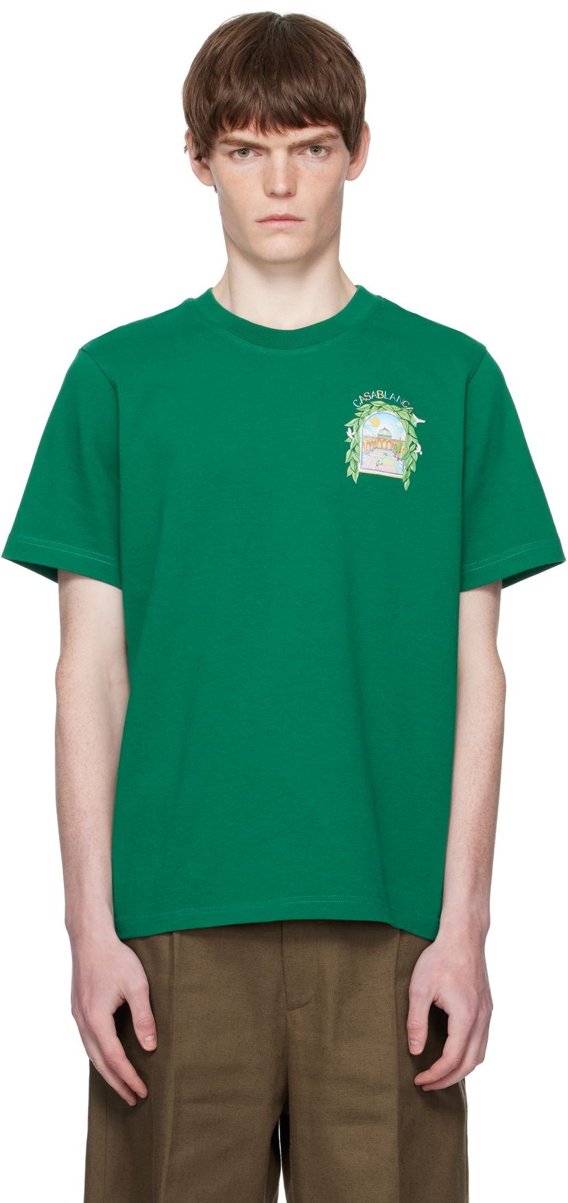 T-shirt Casablanca Casablanca L'Arche De Tennis T-Shirt Grön | MPF25-JTS-001-17-EX-FLANNELS