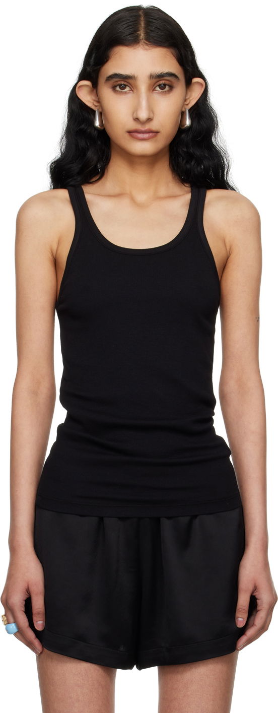 Linne AGOLDE Ribbed Tank Top Svart | A7278B-1095