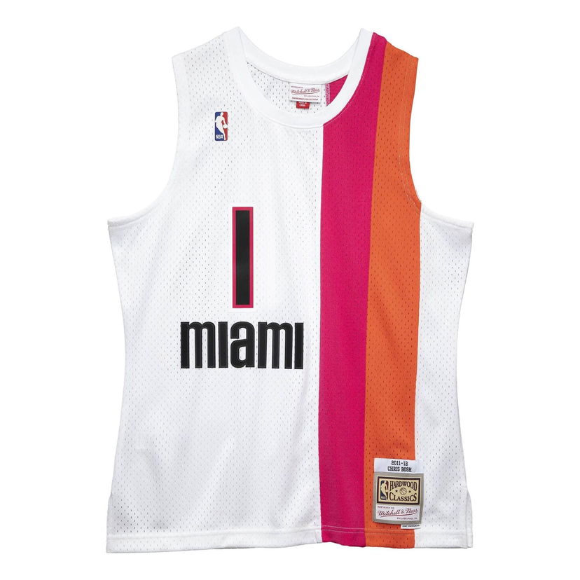 Linne Mitchell & Ness NBA Miami Heat 2011-12 Swingman Jersey Vit | SMJYGS20056-MHEWHIT11CBO