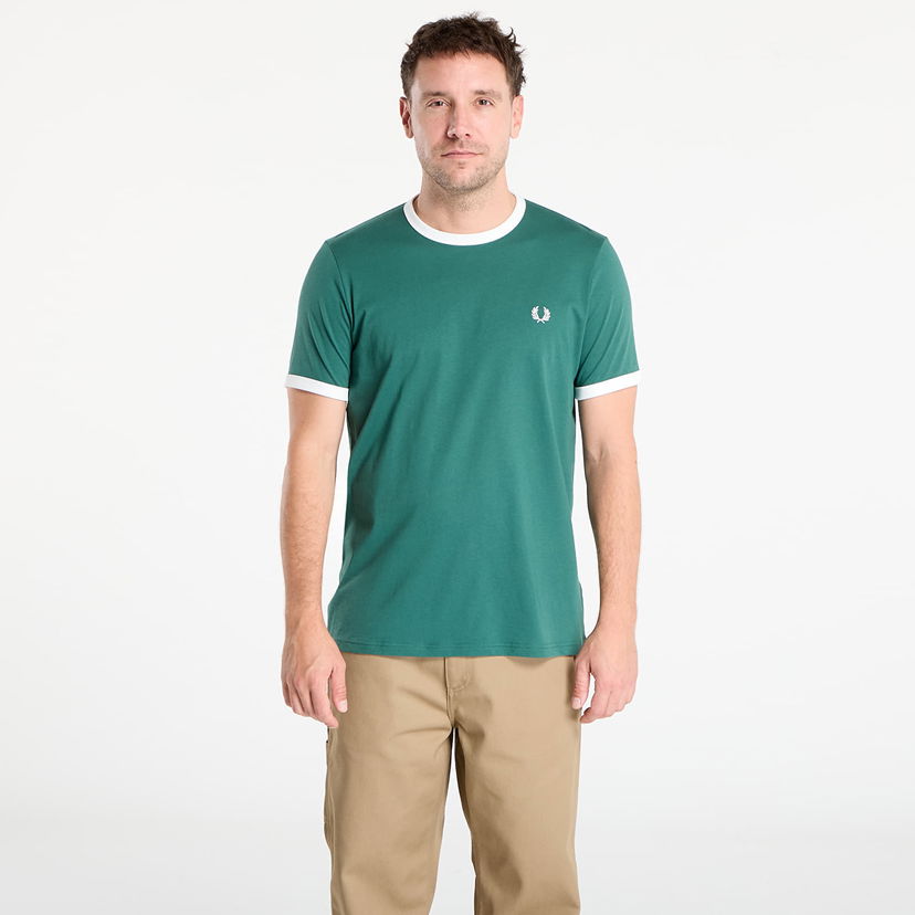 T-shirt Fred Perry Fred Perry Ringer T-Shirt Grön | M3519 Z93
