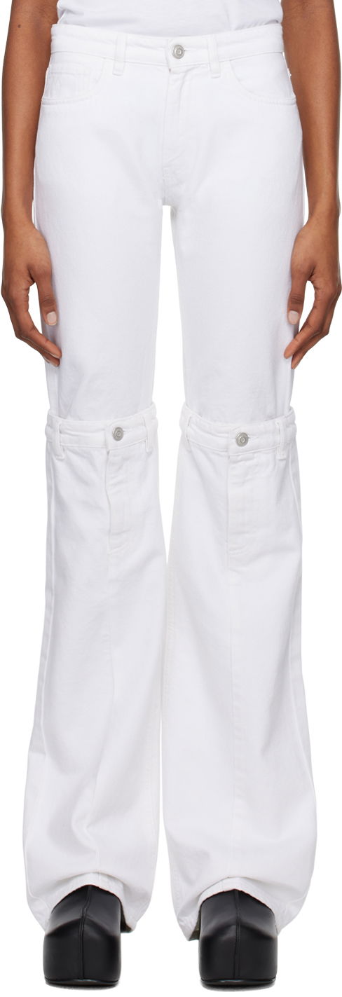 Jeans Coperni Open Knee Jeans Vit | COPP55251