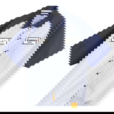 Skjorta Neighborhood Neighborhood Classic Stripe Short Sleeve Work Shirt, Size Large Blå | 251TSNH-SHM04-NVY, 0