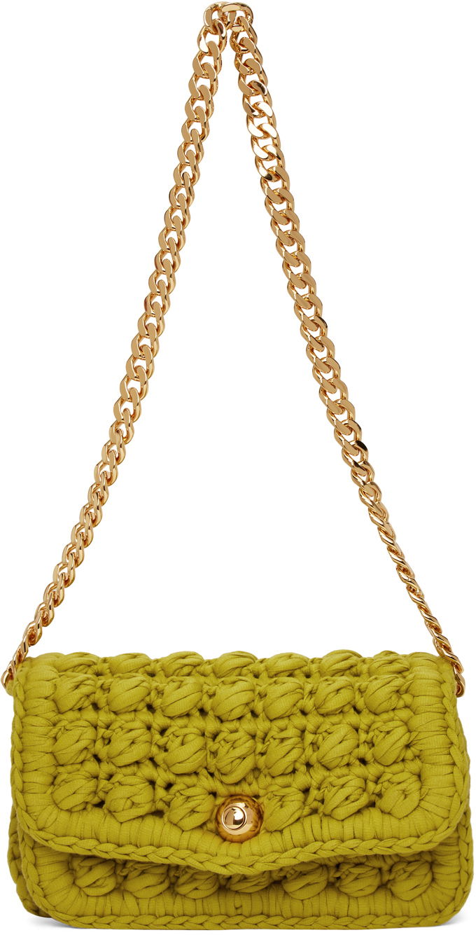 Axelväska Bottega Veneta Crochet Shoulder Bag Gul | 640720 V06Z0