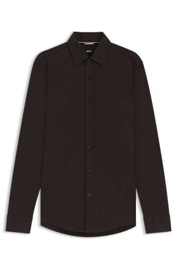 Skjorta BOSS Slim-fit mercerised cotton shirt Brun | 50550694