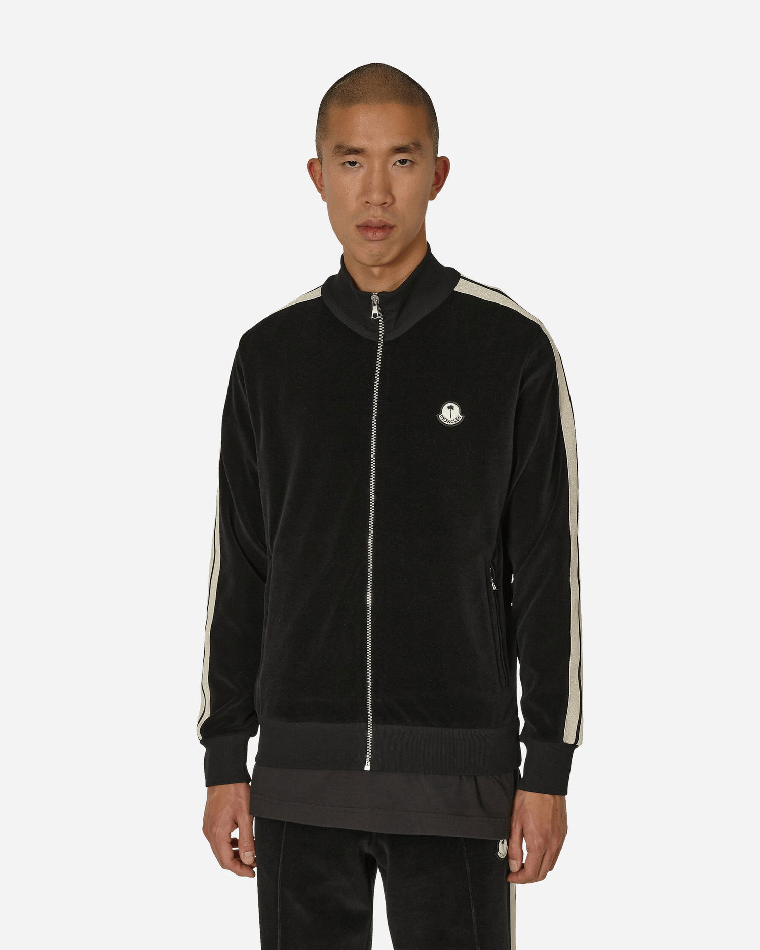 Sweatshirt Moncler Palm Angels x Chenille Zip-Up Sweatshirt Svart | 8G0000189A6S 999, 0