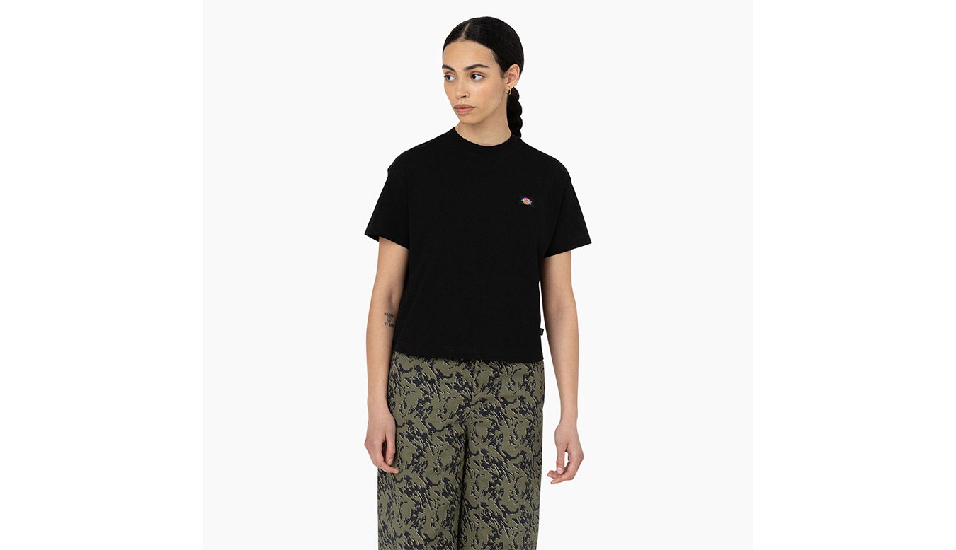 Crop top Dickies Oakport Cropped T-Shirt Svart | DK0A4Y8L-BLK, 1