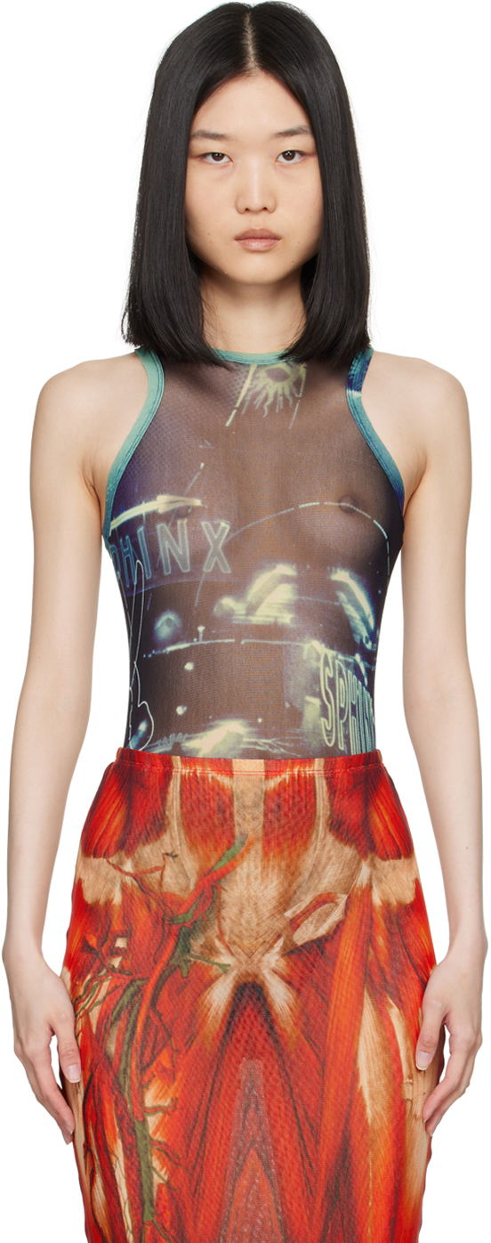 Kropp Jean Paul Gaultier Gaultier 'The Pigalle' Printed Bodysuit Blå | 24/30-F-BD044-T552-59560100