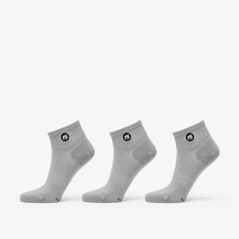 Strumpor Footshop Ankle Socks 3-Pack Grey Grå | FTSHP_375