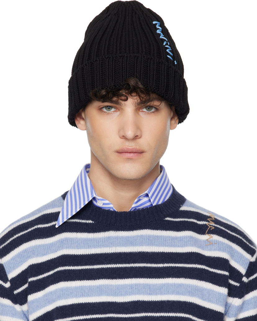 Mössa Marni Marni Cotton Knit Beanie Svart | CLZC0158A0 UFC850
