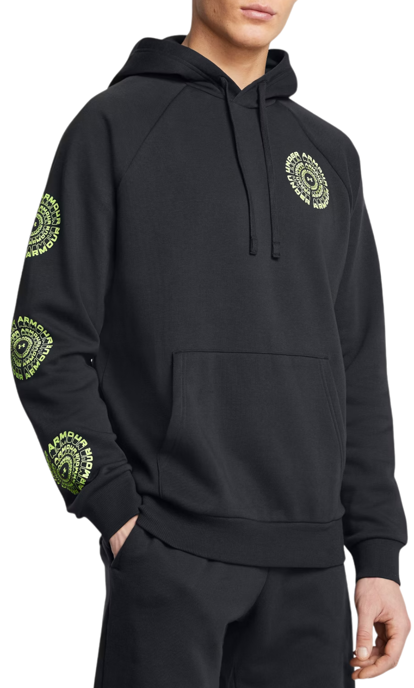 Sweatshirt Under Armour Rival Fleece High Brand Hoodie Svart | 1386593-001