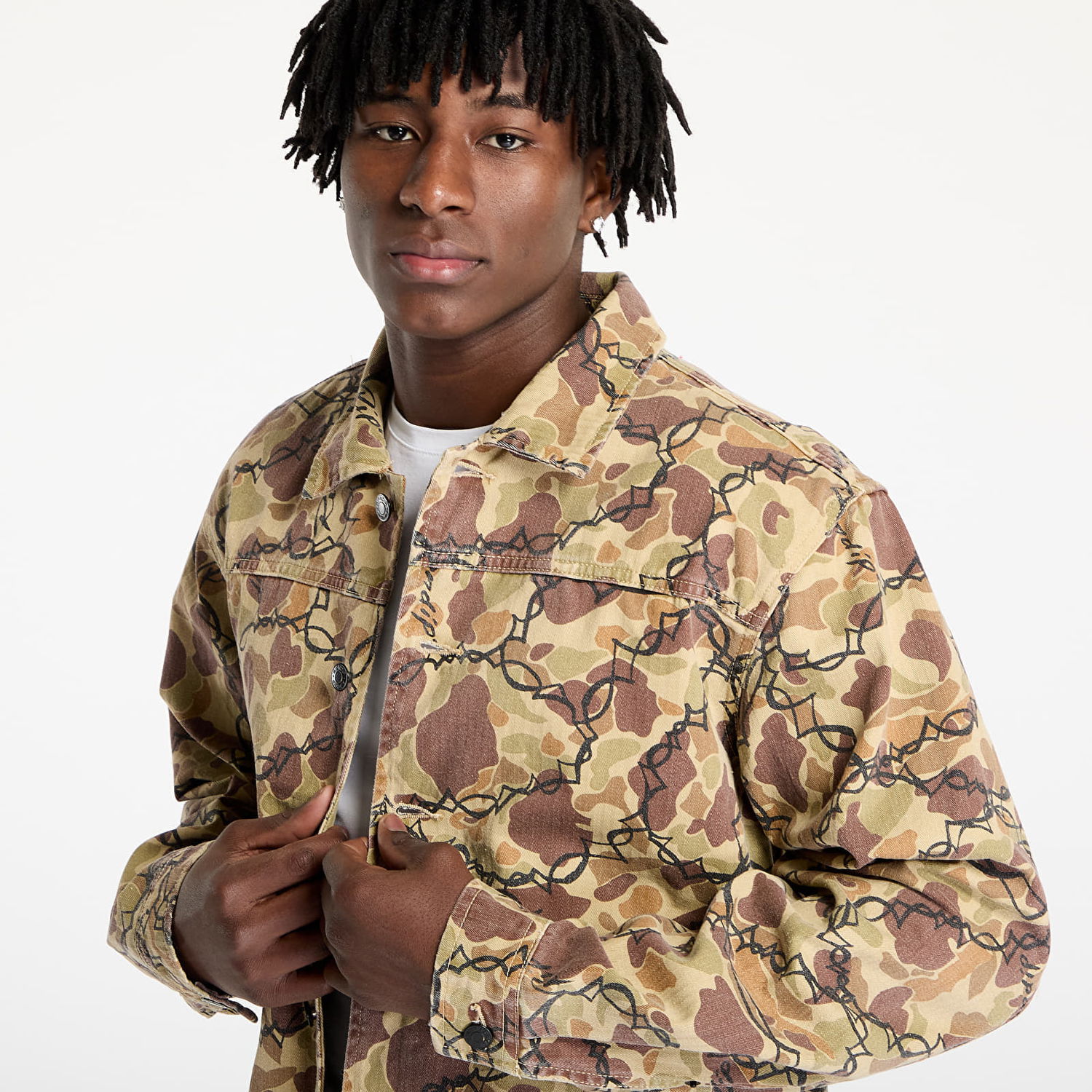 Jacka RIPNDIP RIPNDIP Wired Button Up Camo Jacket Beige | RNDSPR25102, 1
