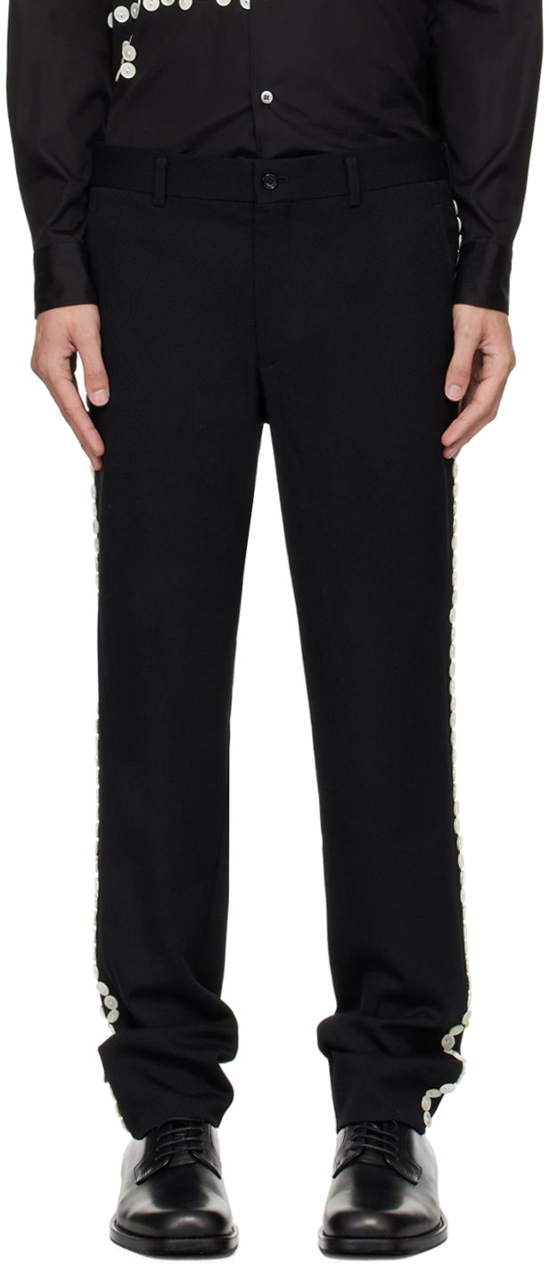 Byxor Comme des Garçons Homme Plus Black Button Trousers Svart | PN-P019-051