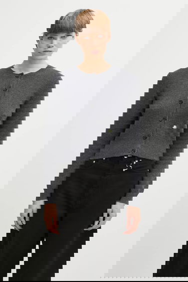 Sweater JW Anderson JW Anderson Contrast Embroidery Cardigan Grå | KW1447.YN0447, 0