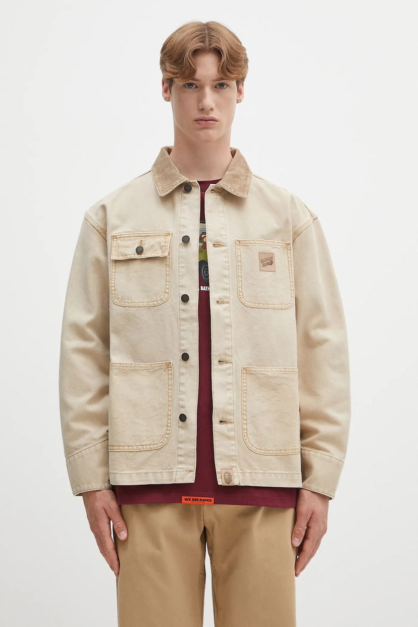Jacka BAPE A Bathing Ape Chore Coat Beige | 1L30140308