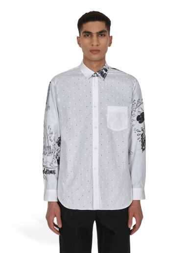 Skjorta Comme des Garçons Christian Marclay Printed Shirt Vit | FI-B053 1
