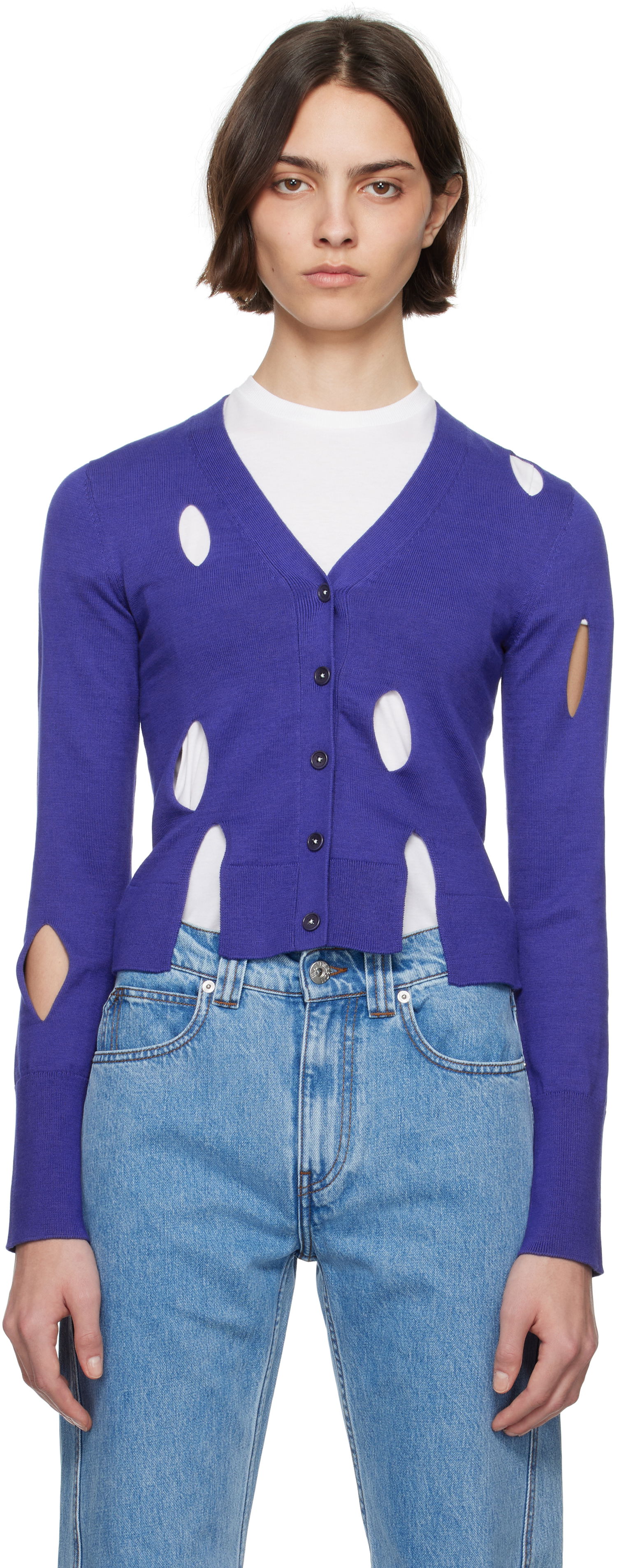 Sweater JW Anderson JW Anderson Slit Cardigan Purpur | KW1413-YN0440, 0