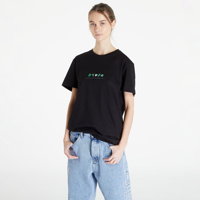 T-shirt Queens Rostliny Jsou Moje Oblíbená Barva T-Shirt Svart | QNS_034