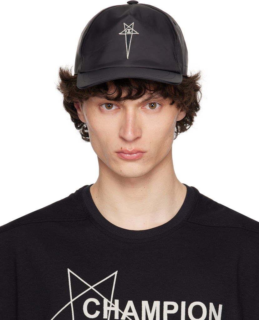 Keps Rick Owens Rick Owens Champion Edition Baseball Cap Svart | CM01E6201 CHNY NYLON