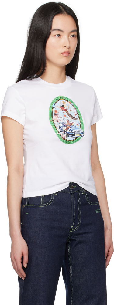 T-shirt Off-White Off-White Oval Fresco T-Shirt Vit | OWAA112S25JER0010184, 1