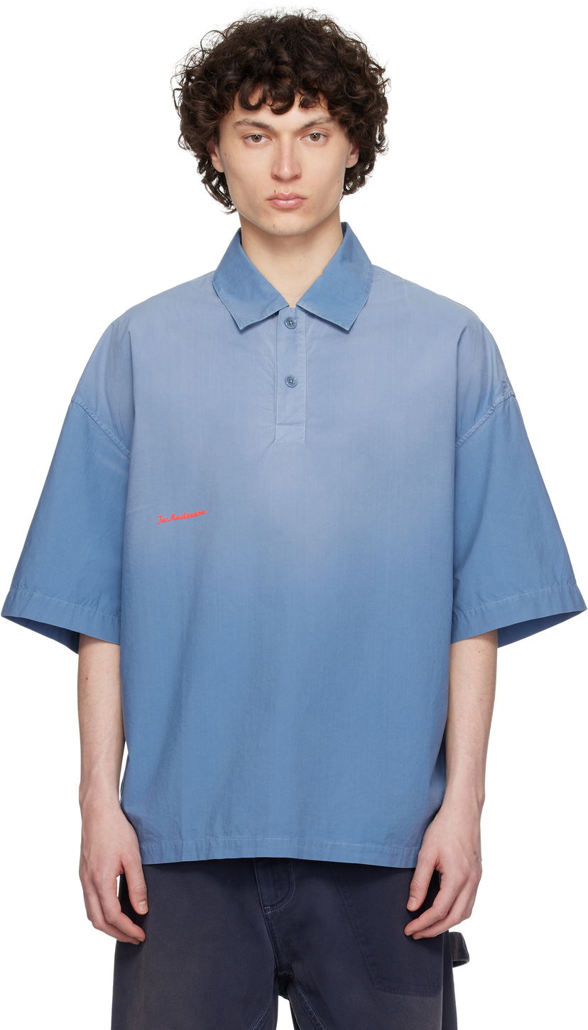 Polotröja JW Anderson JW Anderson Oversized Logo Polo Blå | SH0358-PG1764