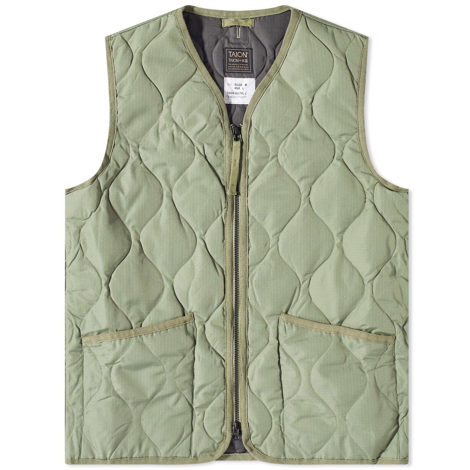 Väst TAION Military Zip Down Vest Grön | TAION-001ZML-1-SGN, 0