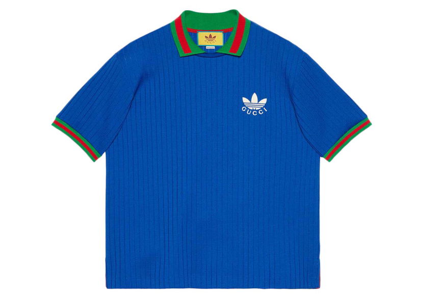 Polotröja Gucci adidas x Polyester Polo Shirt Cobalt Blue Blå | 691777 XJEKF 4364