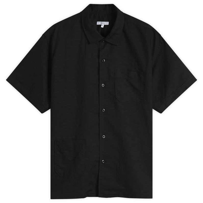 Skjorta Engineered Garments Engineered Garments Camp Shirt Handkerchief Linen, Size Large Svart | QT017-RK299
