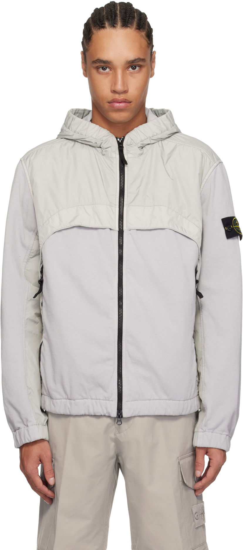 Vindjacka Stone Island Stone Island Crinkle Reps R-NY Hooded Jacket Grå | K1S15 4100041 S0A23