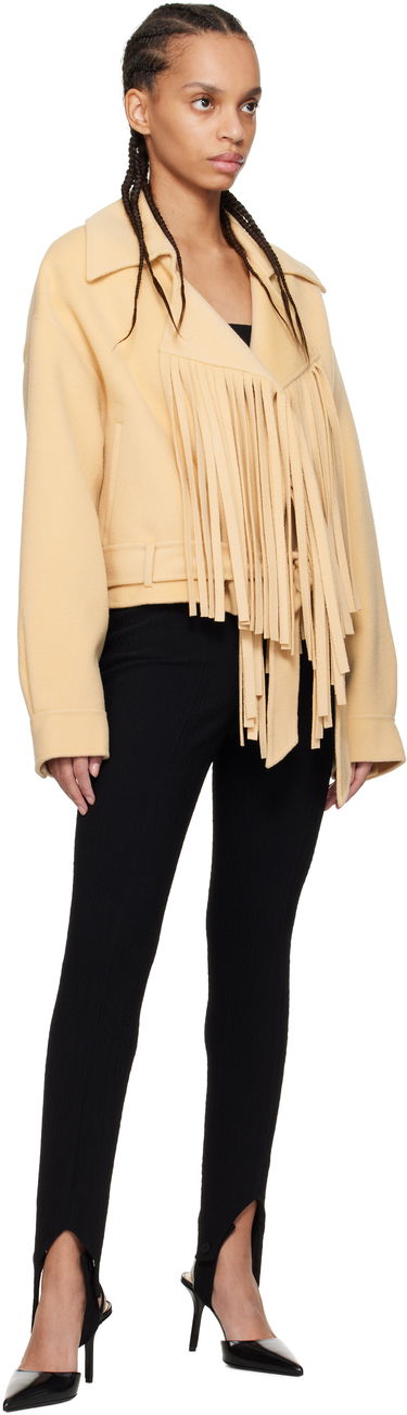 Jacka Nanushka Nanushka Ticia Fringed Double Wool Jacket Beige | NW25RSJK10005, 3