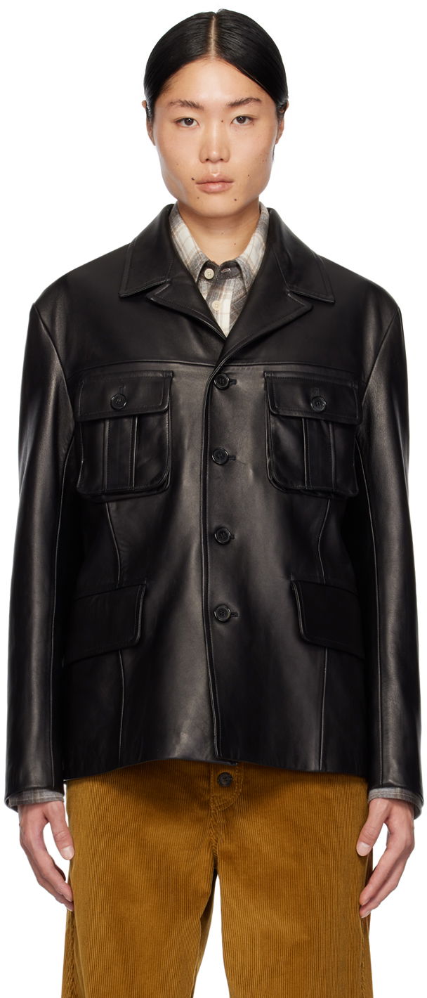 Jacka Paul Smith Paul Smith Commission Edition Leather Jacket Svart | M1R-462Y-L02186-79