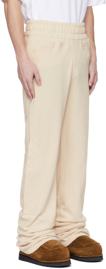 Träningsbyxor Who Decides War Who Decides War Low Stained Glass Embroidered Sweatpants Beige | 1120820022SS25, 1