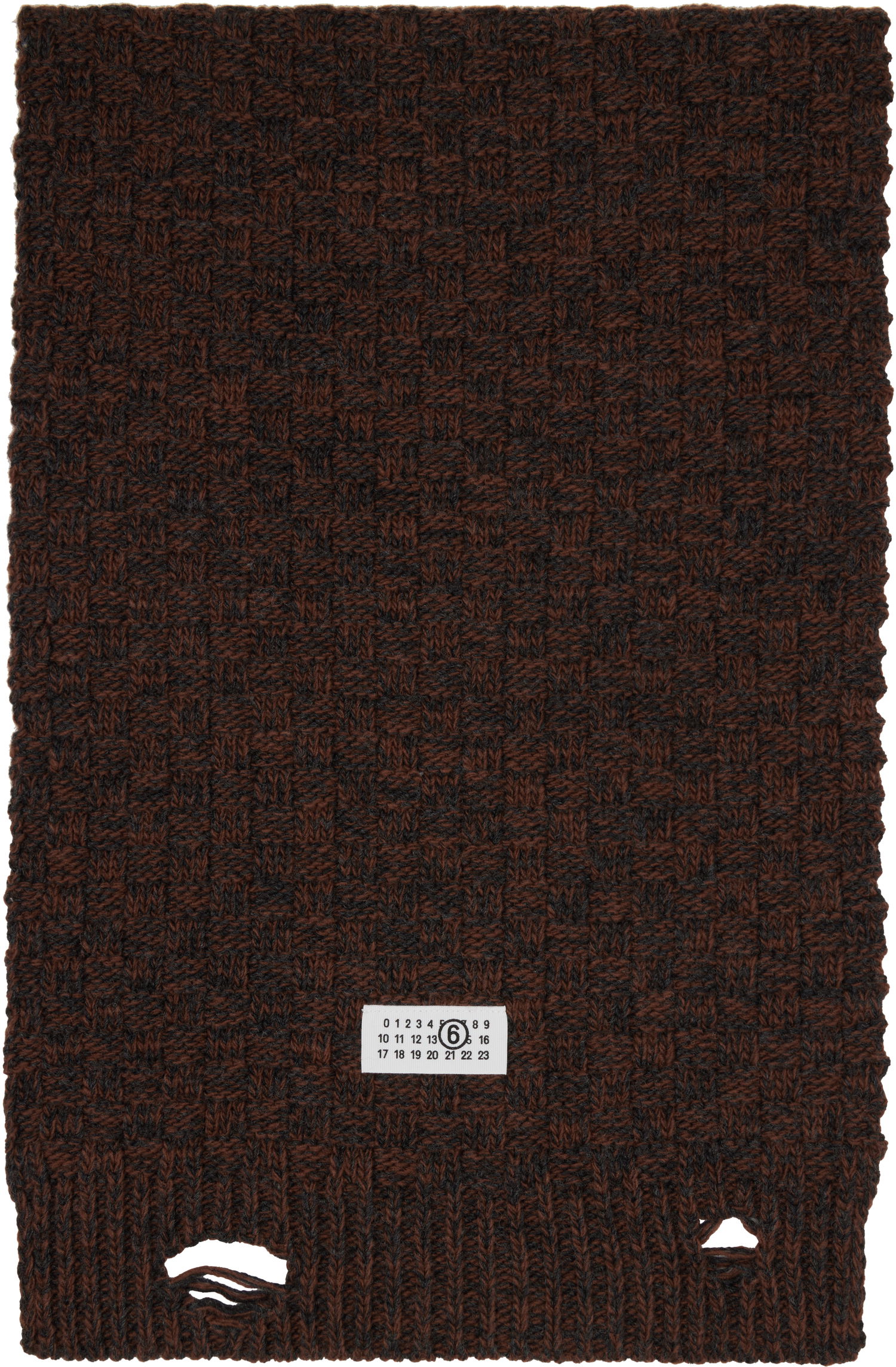 Halsduk Maison Margiela MM6 Maison Margiela Brown Distressed Scarf Brun | SH2TE0005 M13174, 0
