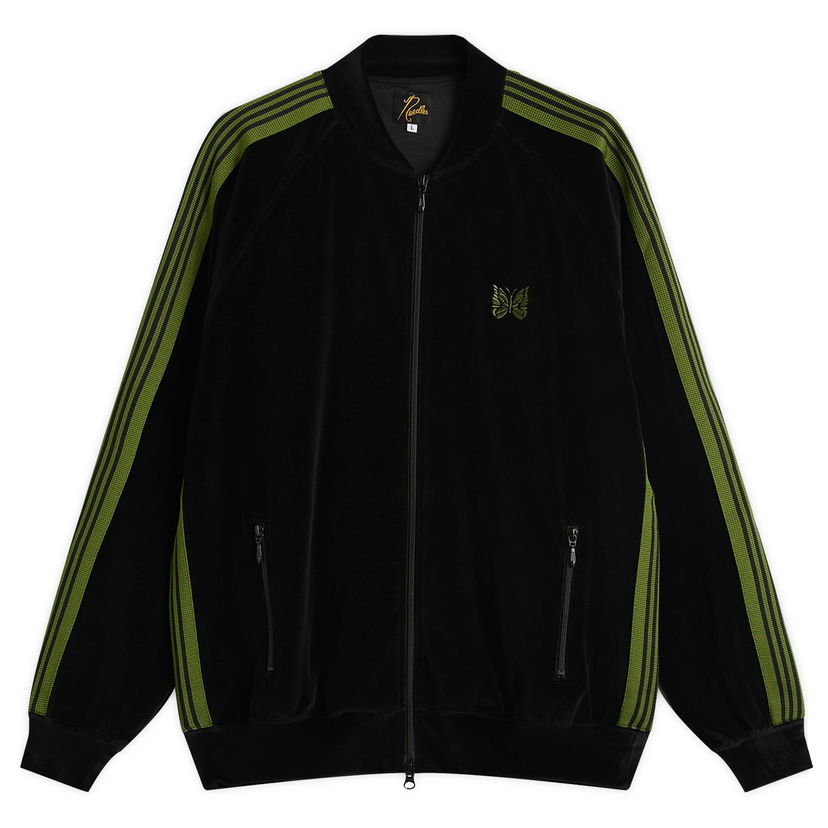 Bomberjacka Needles Velour Rib Collar Track Jacket Svart | RW323-C