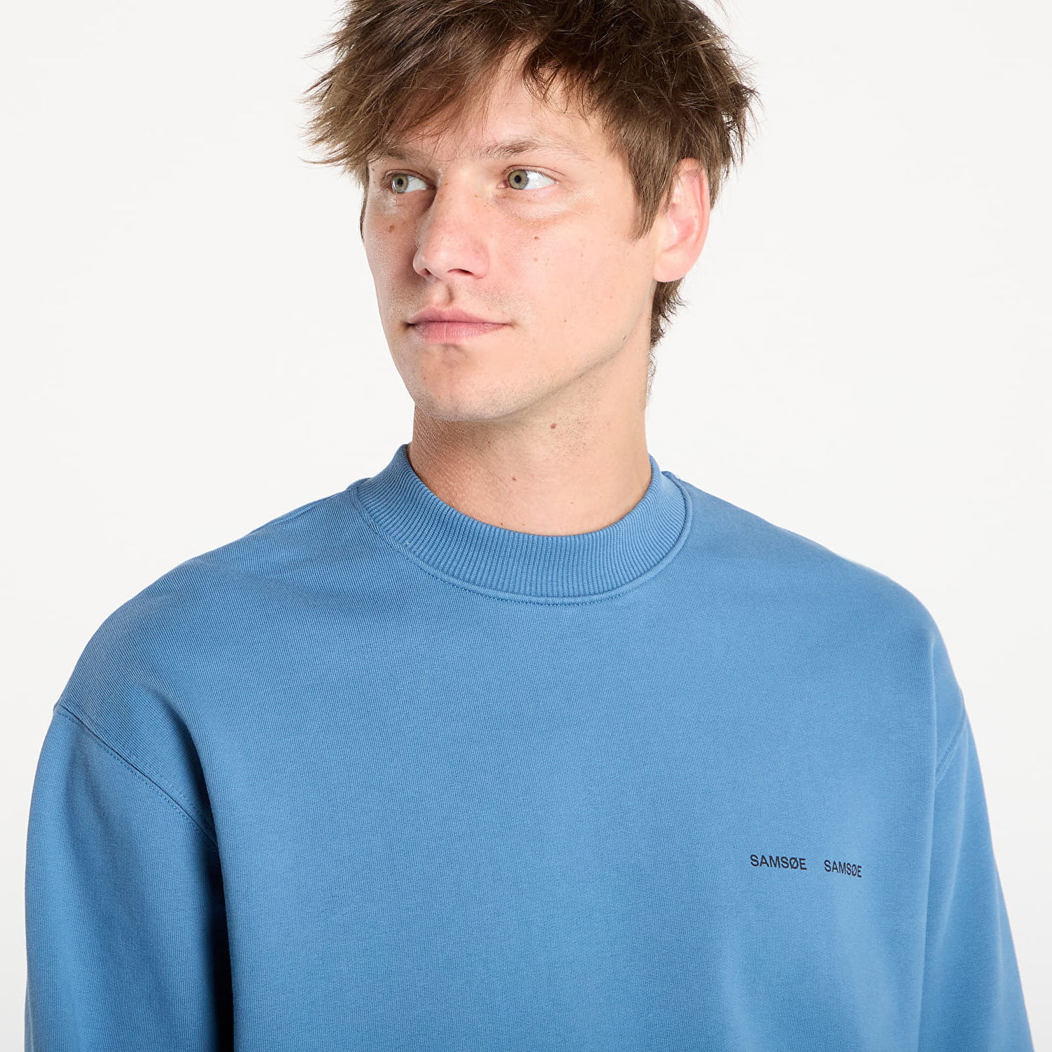 Sweatshirt Samsoe Samsoe Samsøe Samsøe Norsbro Crew Neck Sweatshirt Blå | M00018103_184026TCX, 1