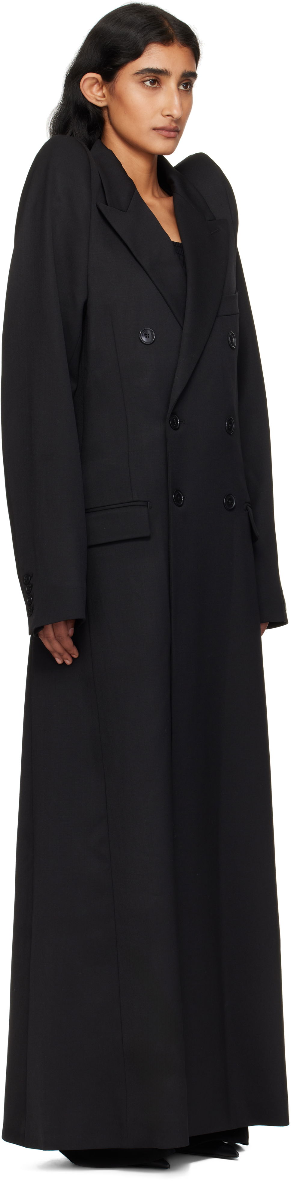 Rockar VETEMENTS VETEMENTS Tight Shoulder Tailored Coat Svart | UH76TC900B, 1