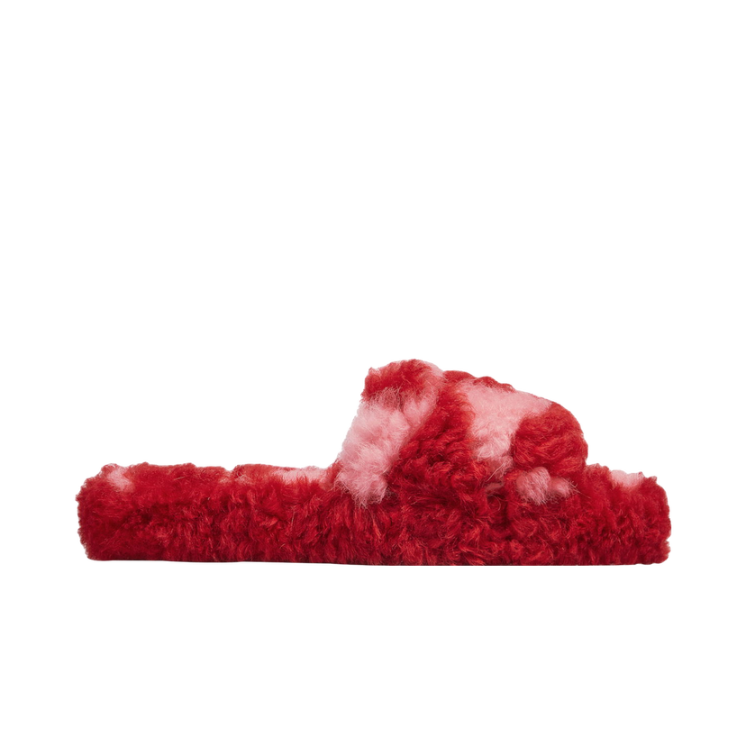 Sneakers och skor Bottega Veneta Teddy Fur Slide Sandals Röd | 690543V1KV05084