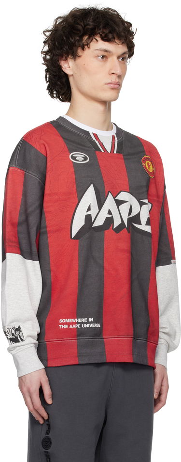 Sweater AAPE by A Bathing Ape AAPE by A Bathing Ape Moonface Crewneck Sweatshirt Röd | AAPSWMC328XXOWH2, 1